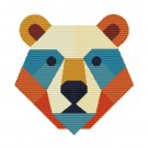 Colourful Bear Face - Cross stitch pattern PDfF - Instant download