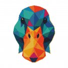 Duck face with colorful geometric lines - Cross stitch pattern PDF