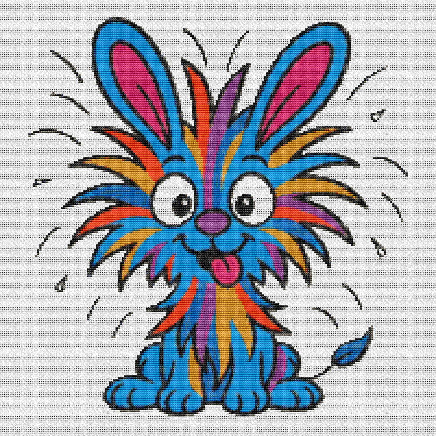Colorful hare - Cross Stitch Pattern PDF - Instant Download