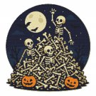Halloween Night with Skeletons and Bones - Cross Stitch Pattern - Instant Download