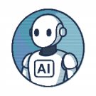 Robot with artificial intelligence on blue background - Cross stitch pattern PDF