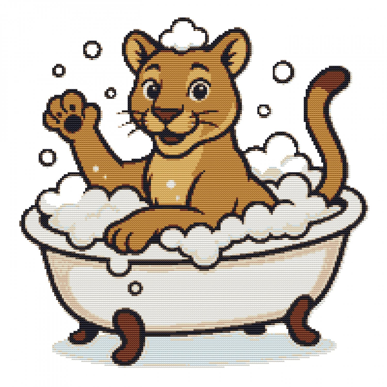 Animal splashing in the bathtub