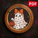 Halloween Ghost in a Dress - Cross stitch pattern PDF