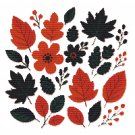 Autumn leaves and flowers - Cross-stitch pattern PDF - Instant download