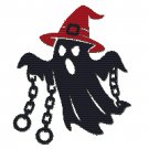 Black Ghost in Chains for Halloween - Cross-stitch pattern PDF - Instant download