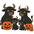 Halloween cow family - Cross-stitch pattern PDF - Instant download