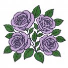 Lilac roses with green leaves - Cross-stitch pattern PDF - Instant download