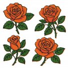 Orange roses with green leaves - Cross-stitch pattern PDF - Instant download