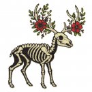 A deer skeleton with flowers on its antlers - Cross-stitch pattern PDF - Instant download