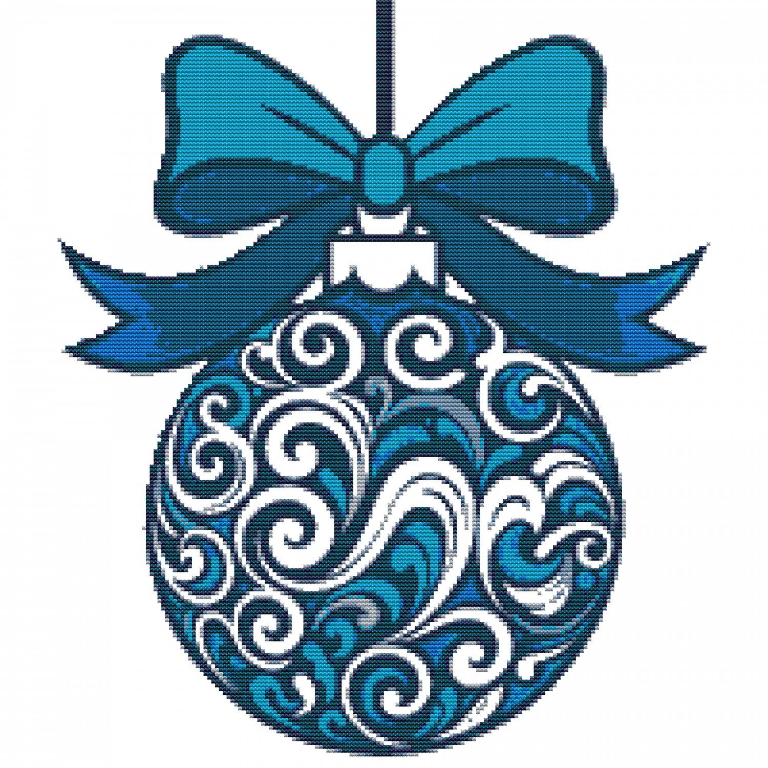 Christmas toy with a pattern - Cross-stitch pattern PDF - Instant download
