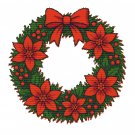 Christmas wreath with red flowers - Cross-stitch pattern PDF - Instant download