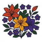 Floral pattern with lilies - Cross-stitch pattern PDF - Instant download