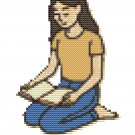 Girl and notebook - Cross-stitch pattern PDF - Instant download