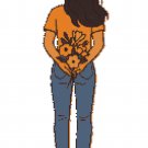Girl in jeans with flowers - Cross-stitch pattern PDF - Instant download