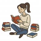 Girl reading a book - Cross-stitch pattern PDF - Instant download