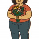 Happy girl with flowers - Cross-stitch pattern PDF - Instant download