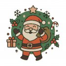 Happy Santa Claus on a green background - Cross-stitch pattern PDF - Instant download