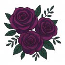 Lilac roses - Cross-stitch pattern PDF - Instant download
