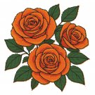 Orange roses - Cross-stitch pattern PDF - Instant download