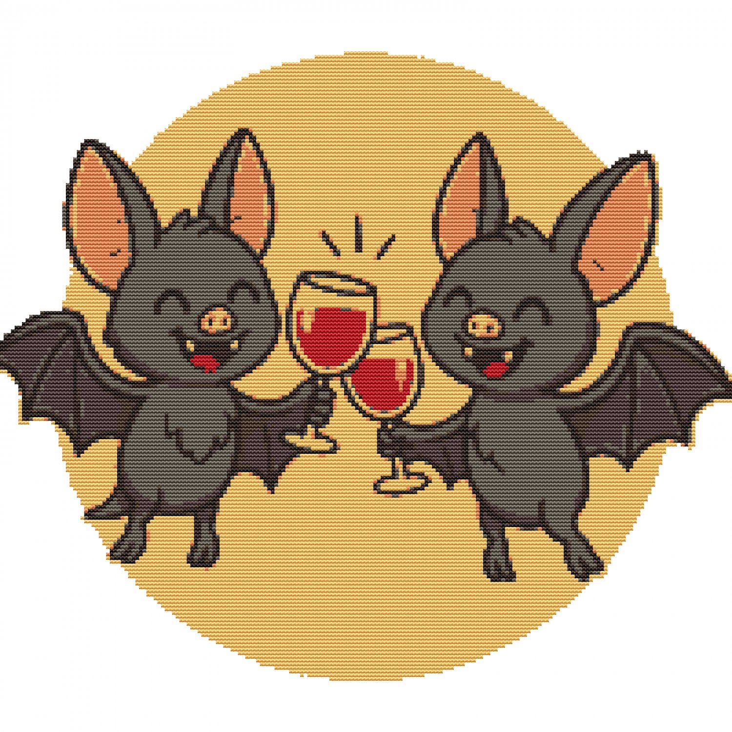 Bats for Halloween - Cross-stitch pattern PDF - Instant download