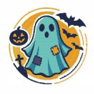 Blue ghost for Halloween - Cross-stitch pattern PDF - Instant download