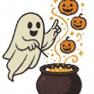 Ghost brews a potion for Halloween - Cross-stitch pattern PDF - Instant download