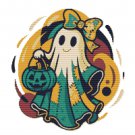 Ghost with a bow for Halloween - Cross-stitch pattern PDF - Instant download