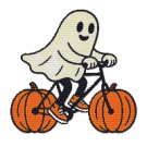 Ghost rides a bike on Halloween - Cross-stitch pattern PDF - Instant download