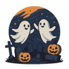 Ghosts at Night on Halloween - Cross-stitch pattern PDF - Instant download