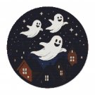 Ghosts Fly at Night on Halloween - Cross-stitch pattern PDF - Instant download