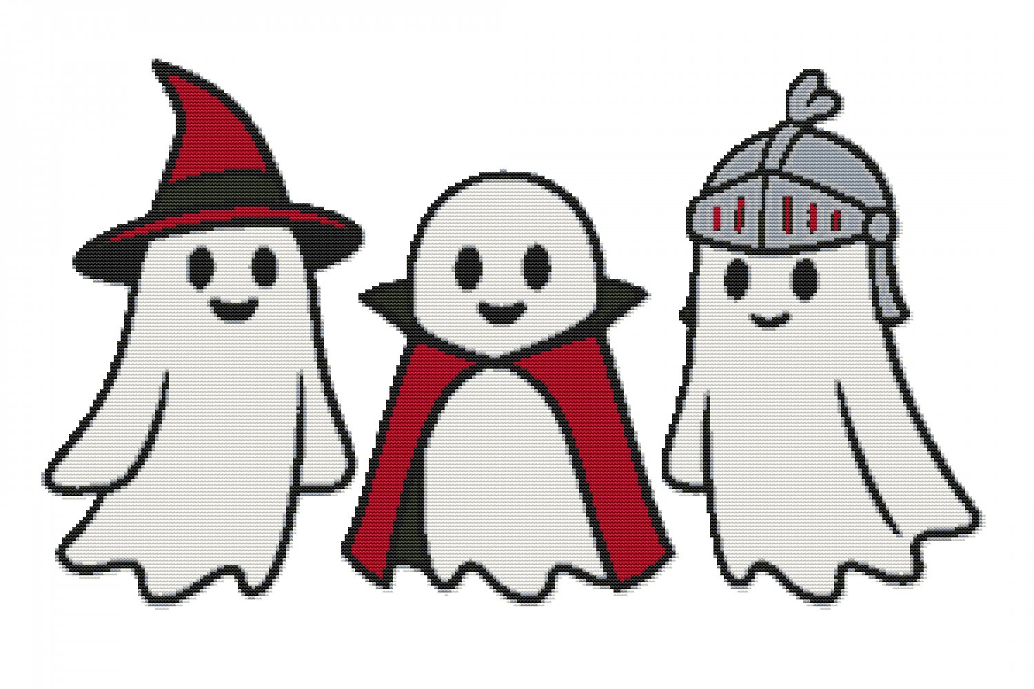 Ghosts Gather for Halloween - Cross-stitch pattern PDF - Instant download