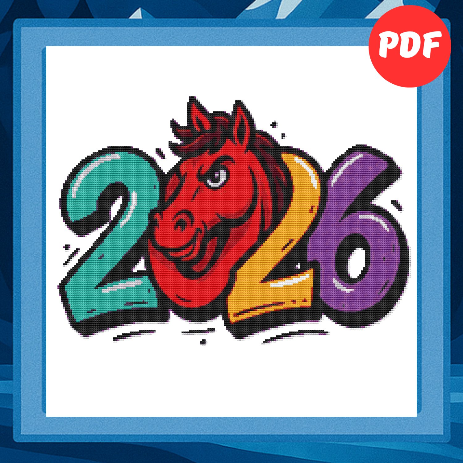 2026 - Cross-stitch pattern PDF - Instant download