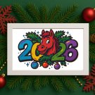 2026 Year of the Horse - Cross-stitch pattern PDF - Instant download