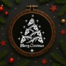 Christmas tree made from horse skeletons - Cross-stitch pattern PDF - Instant download