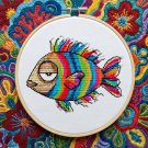 A bright, beautiful, colorful fish – Cross stitch pattern PDF