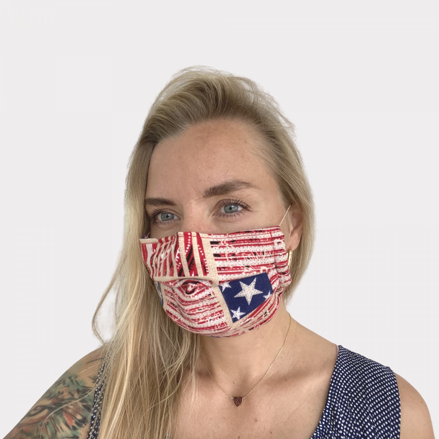 Fabric Face Mask American Flag Flannel for Women Stylish Fancy Design Organic Cotton