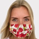 Fabric Face Mask Tulips Flowers Women Stylish Fancy Design Organic Cotton