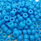 100 x LIGHT BLUE Opaque Barrel Pony Beads Plastic Acrylic 9x6mm Dummy Clip Making