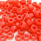 100 x RED Opaque Barrel Pony Beads Plastic Acrylic 9x6mm Dummy Clip Making