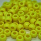 100 x YELLOW Opaque Barrel Pony Beads Plastic Acrylic 9x6mm Dummy Clip Making