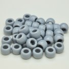 100 x GREY Opaque Barrel Pony Beads Plastic Acrylic 9x6mm Dummy Clip Making
