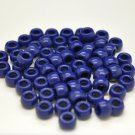 100 x NAVY Opaque Barrel Pony Beads Plastic Acrylic 9x6mm Dummy Clip Making