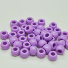 100 x LILAC Opaque Barrel Pony Beads Plastic Acrylic 9x6mm Dummy Clip Making