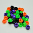 100 x HALLOWEEN MIX Opaque Barrel Pony Beads Plastic Acrylic 9x6mm Dummy Clip Making
