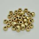 100 x GOLD Opaque Barrel Pony Beads Plastic Acrylic 9x6mm Dummy Clip Making