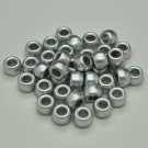 100 x SILVER Opaque Barrel Pony Beads Plastic Acrylic 9x6mm Dummy Clip Making