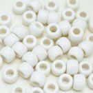 100x White Barrel Pony Beads Opaque Transparent Dummy Clip Hair Making