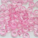 100x PINK Barrel Pony Beads Opaque Transparent Dummy Clip Hair Making