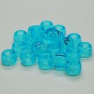 100x BLUE Barrel Pony Beads Opaque Transparent Dummy Clip Hair Making