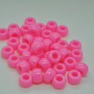 100x BABY PINK Barrel Pony Beads Opaque Transparent Dummy Clip Hair Making
